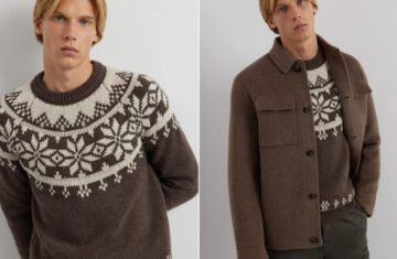 mezczyzna w swiatecznym swetrze