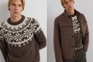 mezczyzna w swiatecznym swetrze